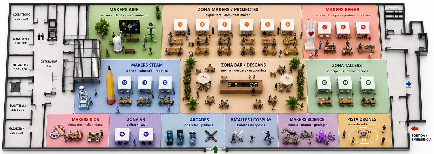 Plànol provisional de distribució de la Fira Maker Lleida 2026